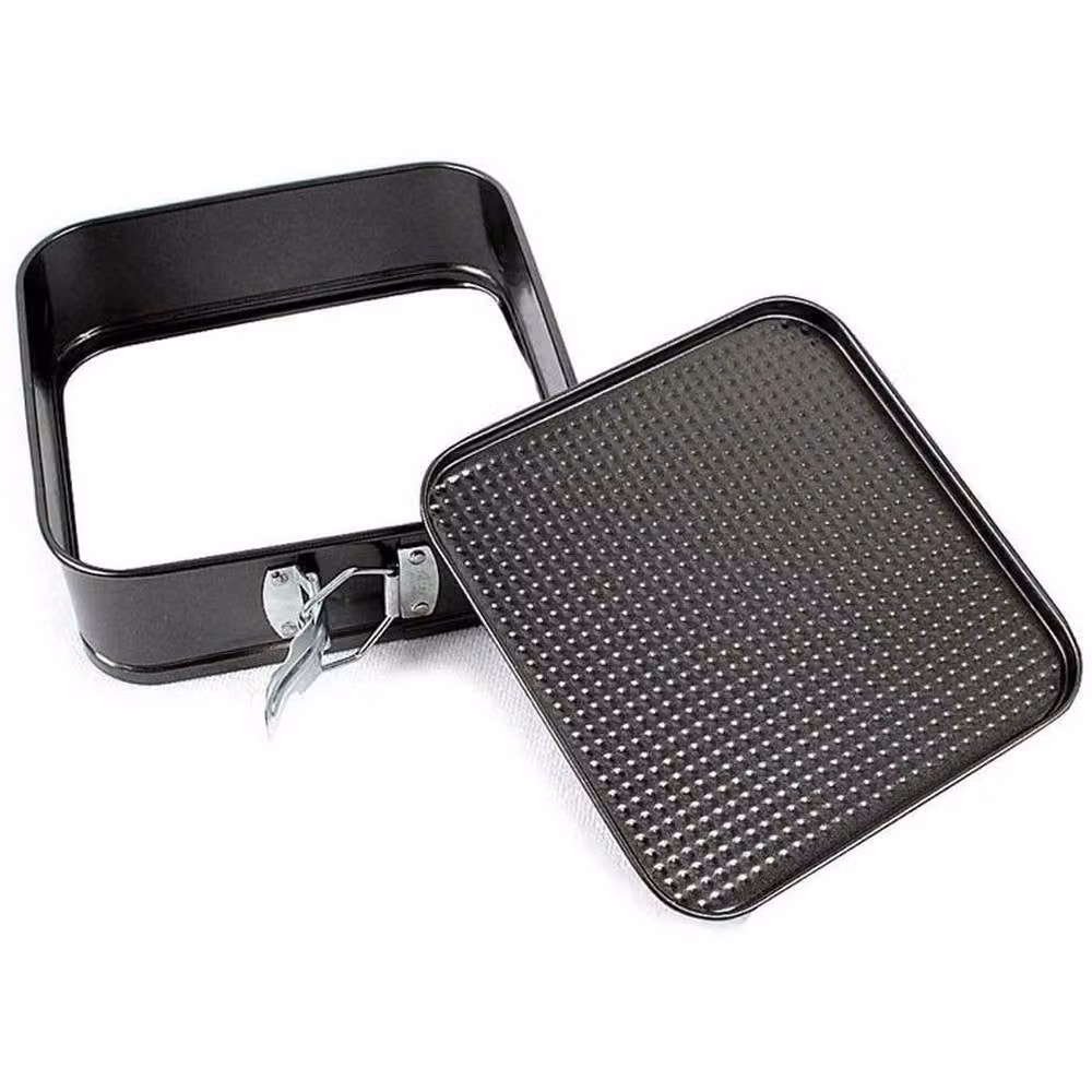 SPETLEK Set of 5 Black Non-Stick Square Springform Cake Tins with Loose Base – 3