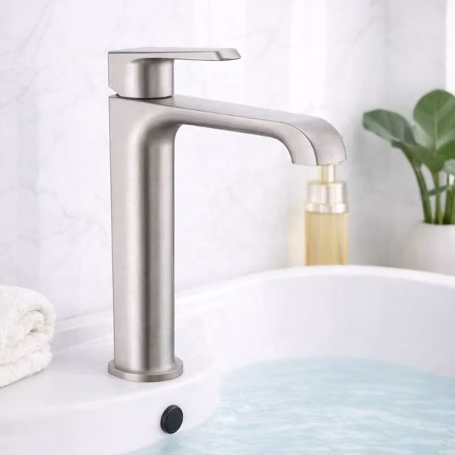 Bathroom Kingdom Montana Chrome High Rise Single Lever Basin Mixer Tap in Silver