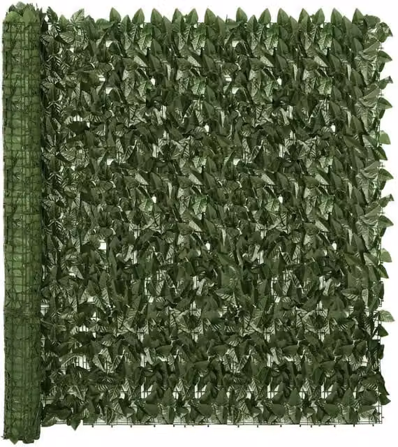 Berkfield Home Semi-Transparent Artificial Hedge Balcony Screen with Dark Green Leaves, W: 400 cm, H: 150 cm – 1
