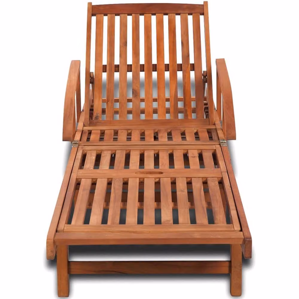Berkfield Home Sun Lounger in Brown Solid Acacia Wood – 2