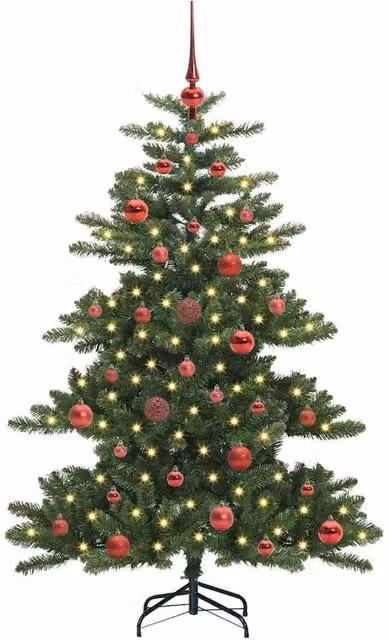 Berkfield Home Elegant Green Artificial Hinged Christmas Tree with 150 LEDs, Height: 150 cm