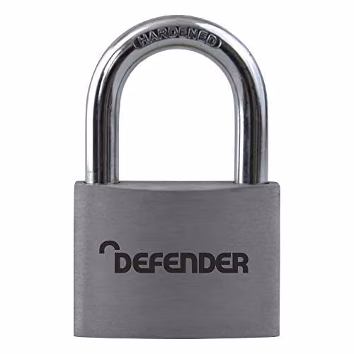 Defender 50mm Aluminium Padlock in White or Grey