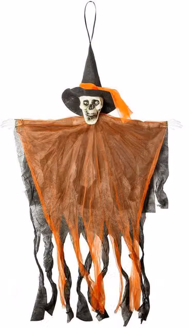 VFM e-Store Hanging Orange Skeleton Halloween Decoration with Light Up Eyes