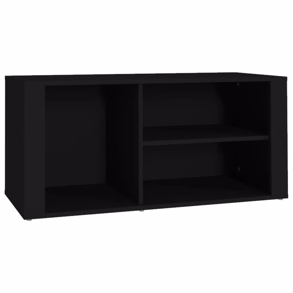 Berkfield Home Black Modern Shoe Cabinet with Integrated Seat, W/D/H: 100 x 35 x 45 cm – 2