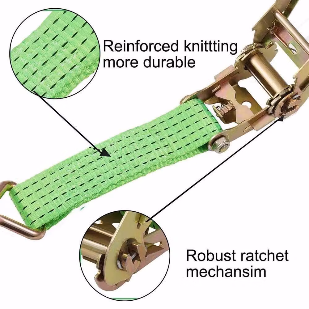 SPETLEK 4x Wheel Ratchet Strap Recovery Transport Set in Green, 1.25kg – 3
