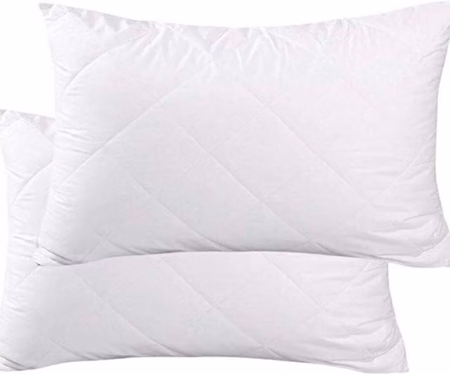 R&G Set of 3 White Quilted Anti-Allergy Pillows with Shredded Memory Foam