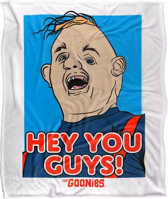 Warner Bros. The Goonies Sloth Hey You Guys Super Soft Fluffy Polyester Throw Blanket, Multicolour, Extra Large – 1