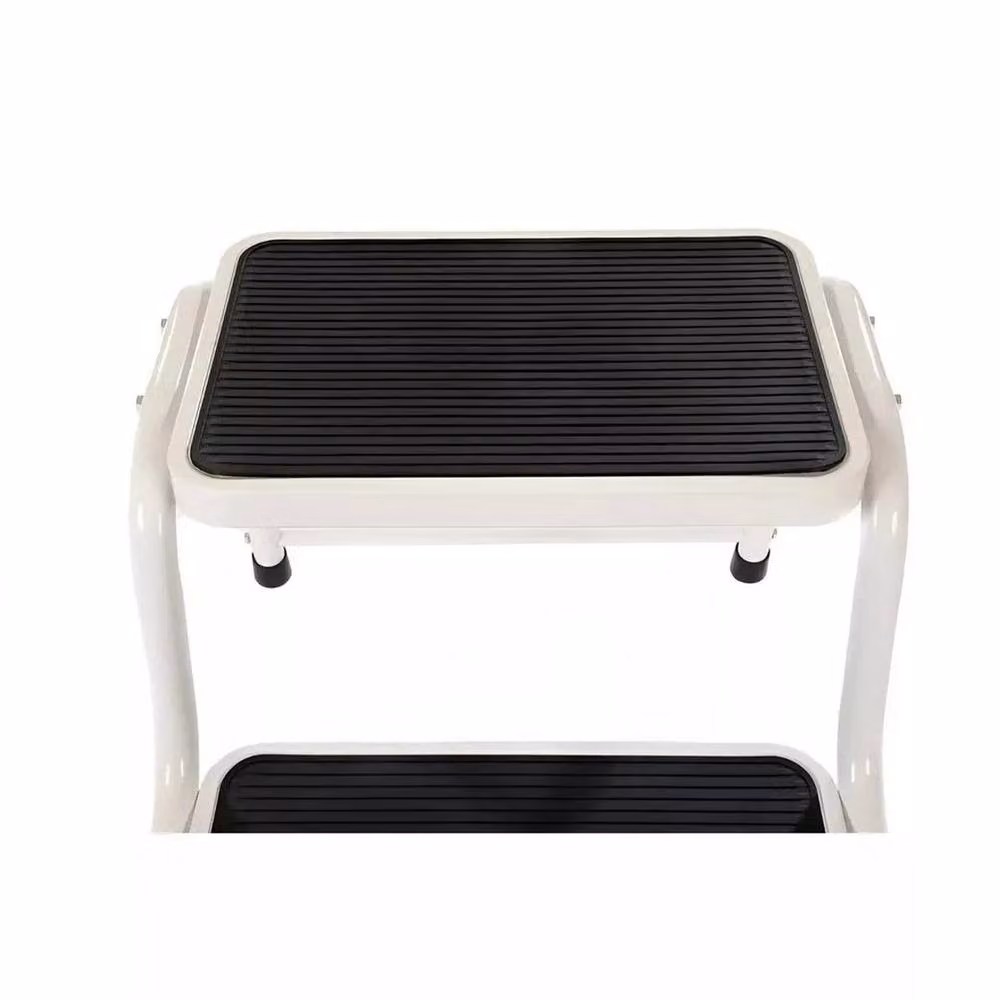 NESTLUNE 2-Step Ladder Stool with Non-Slip Metal Frame in White – 3
