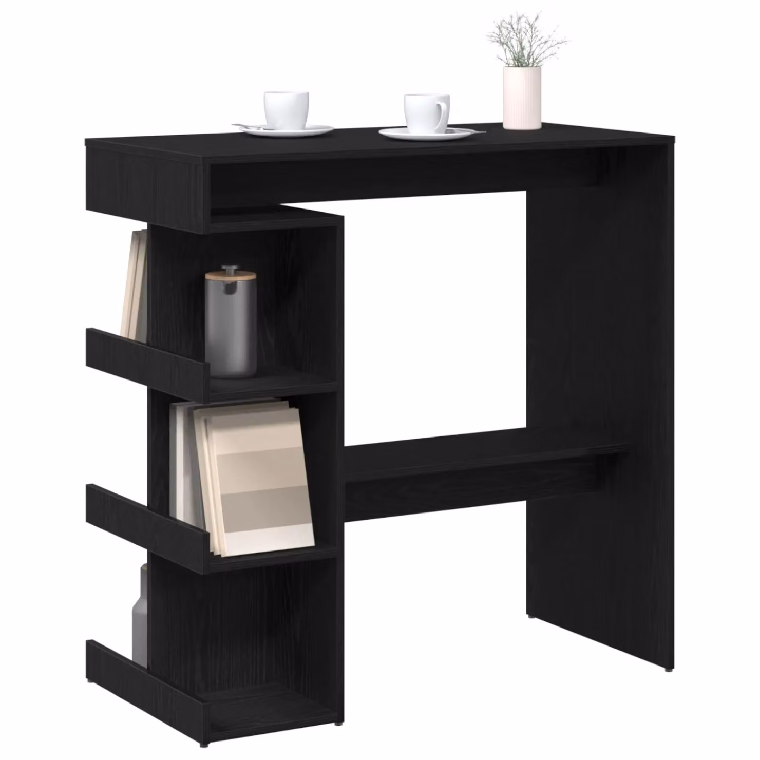 Berkfield Home Black Oak Bar Table with Storage Rack, W/D/H: 100 x 50 x 101.5 cm – 3