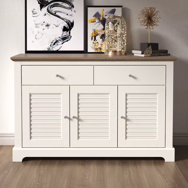 GFW Salcombe Large Sideboard in White Wood