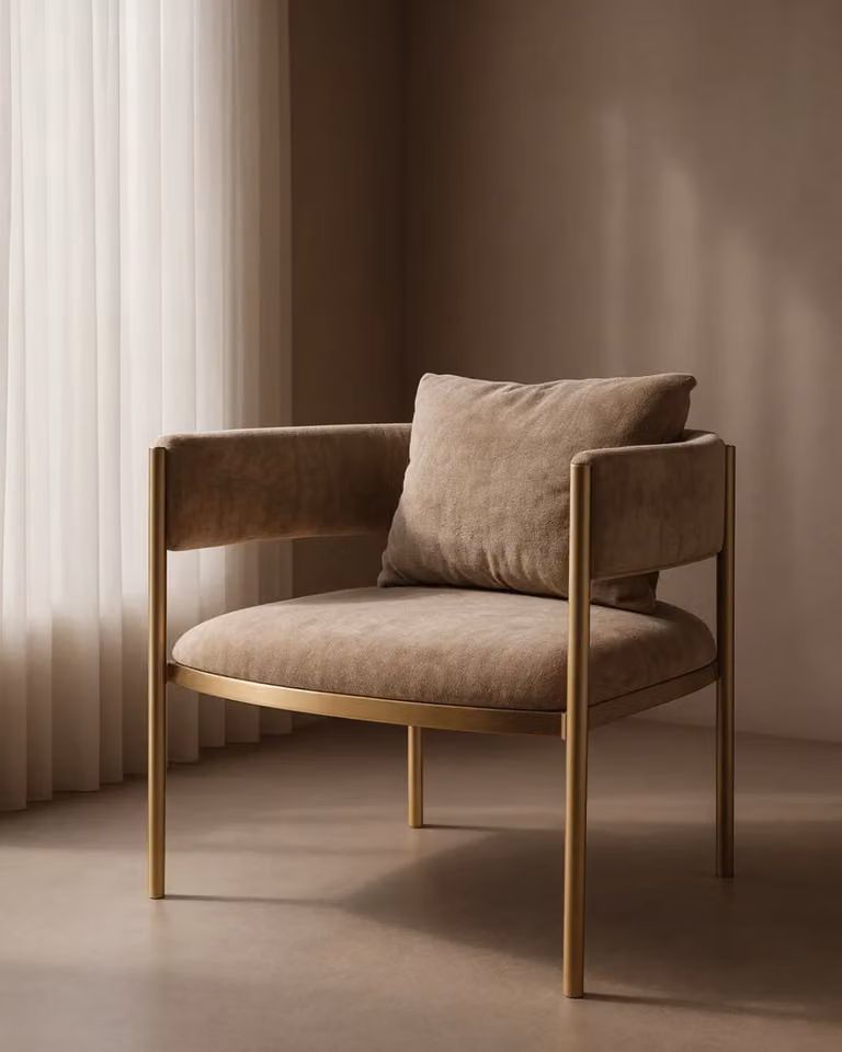 Tommy Franks Envie II Lounge Chair in Giselle Olive Velvet Fabric