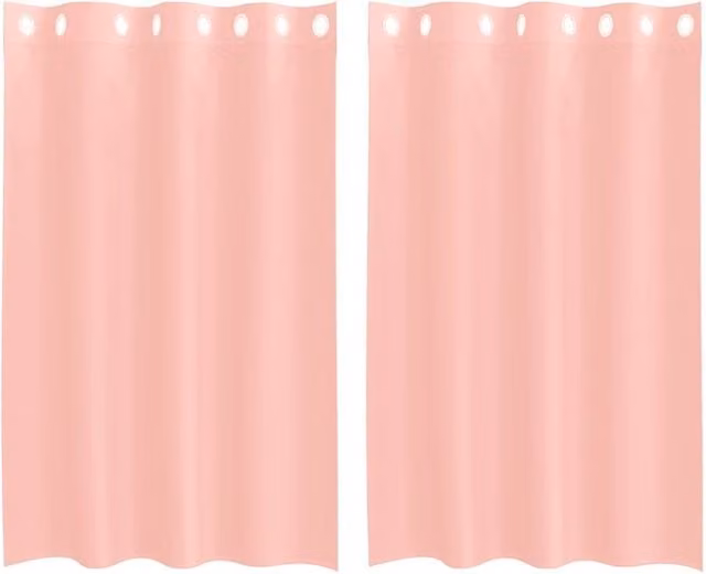 Berkfield Home Pink Voile Fabric Panel Curtains with Eyelets, 2 Pack, W: 140 cm, H: 175 cm