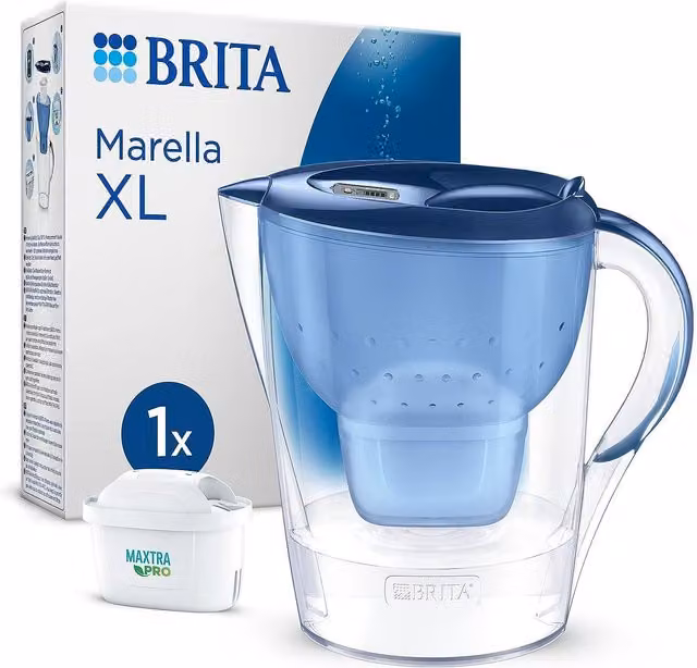 Brita Marella Water Filter Jug with Lid and 1 Cartridge, 3.5 l, White