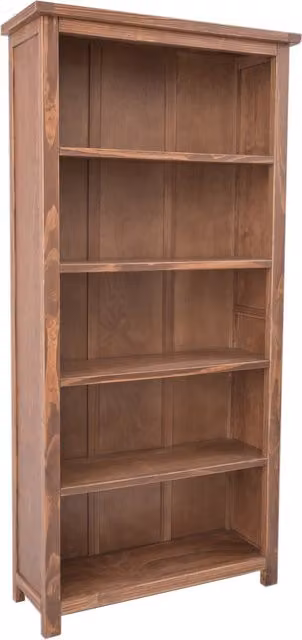 Cabinet Bits Padua Bookcase in Brown Pine Wood, H 180 cm x W 90 cm