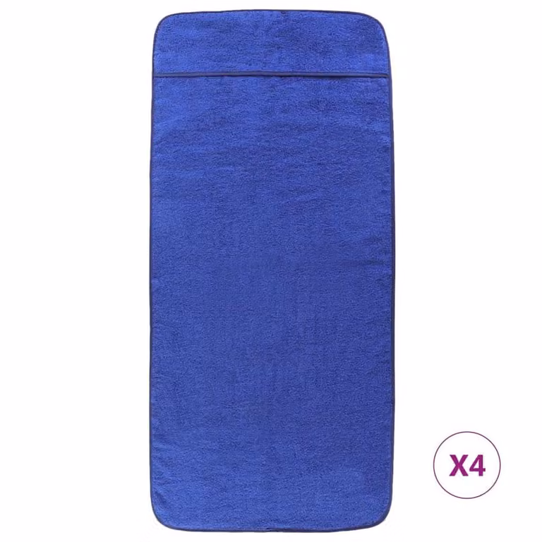 Berkfield Home 4-Piece Set of Quick-Drying and Fluffy Blue Beach Towels, W: 60 cm, L: 135 cm, 400 GSM