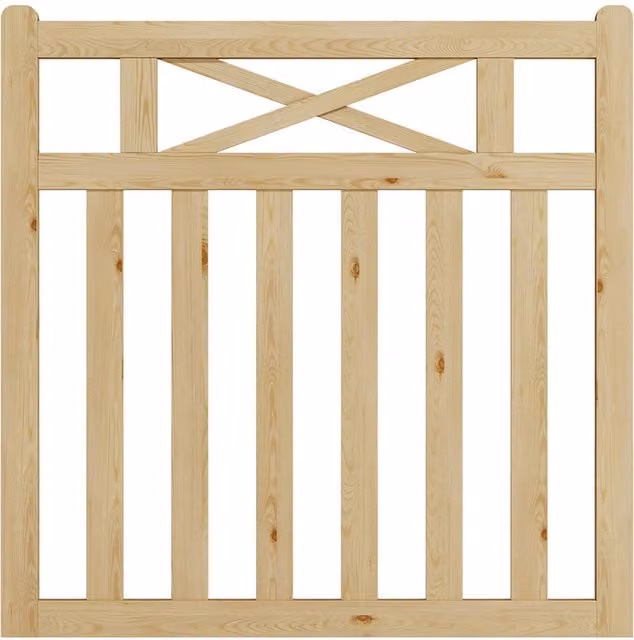 Darphe Traditional Wooden Fence Gate in Yellow, W/H: 120 x 120 cm