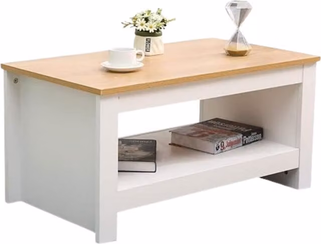 Kosy Koala Modern Rectangular White Wood Coffee Table