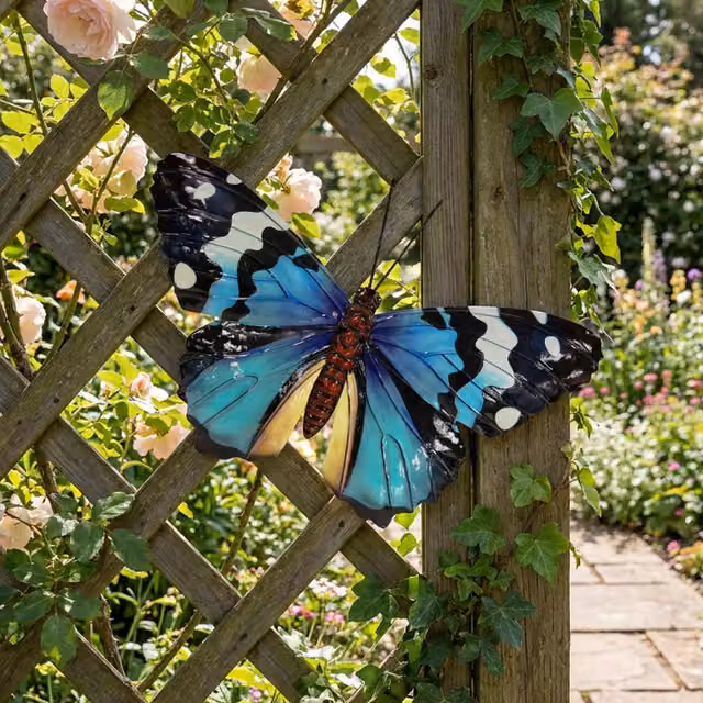 Betley Butterfly Blue Metal Wall Decoration