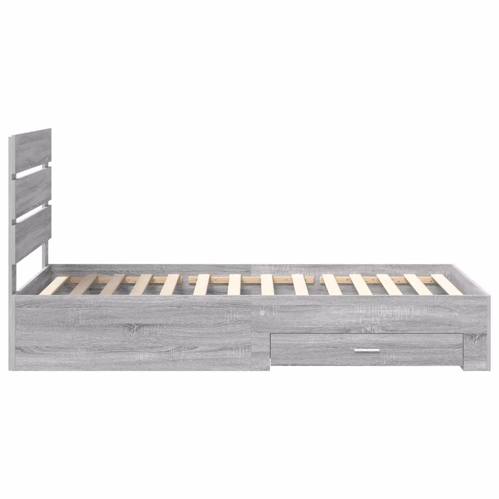 Berkfield Home Grey Sonoma Bed Frame with Drawer, Engineered Wood, W/D/H: 90 x 190 cm – 2