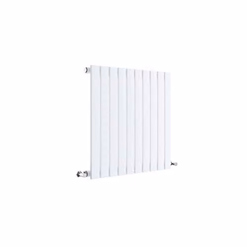 Nuie HLW55 Sloane Modern Wall Mount Designer Horizontal Single Panel Radiator, White, W: 60.0 cm, H: 58.6 cm, D: 5.3 cm