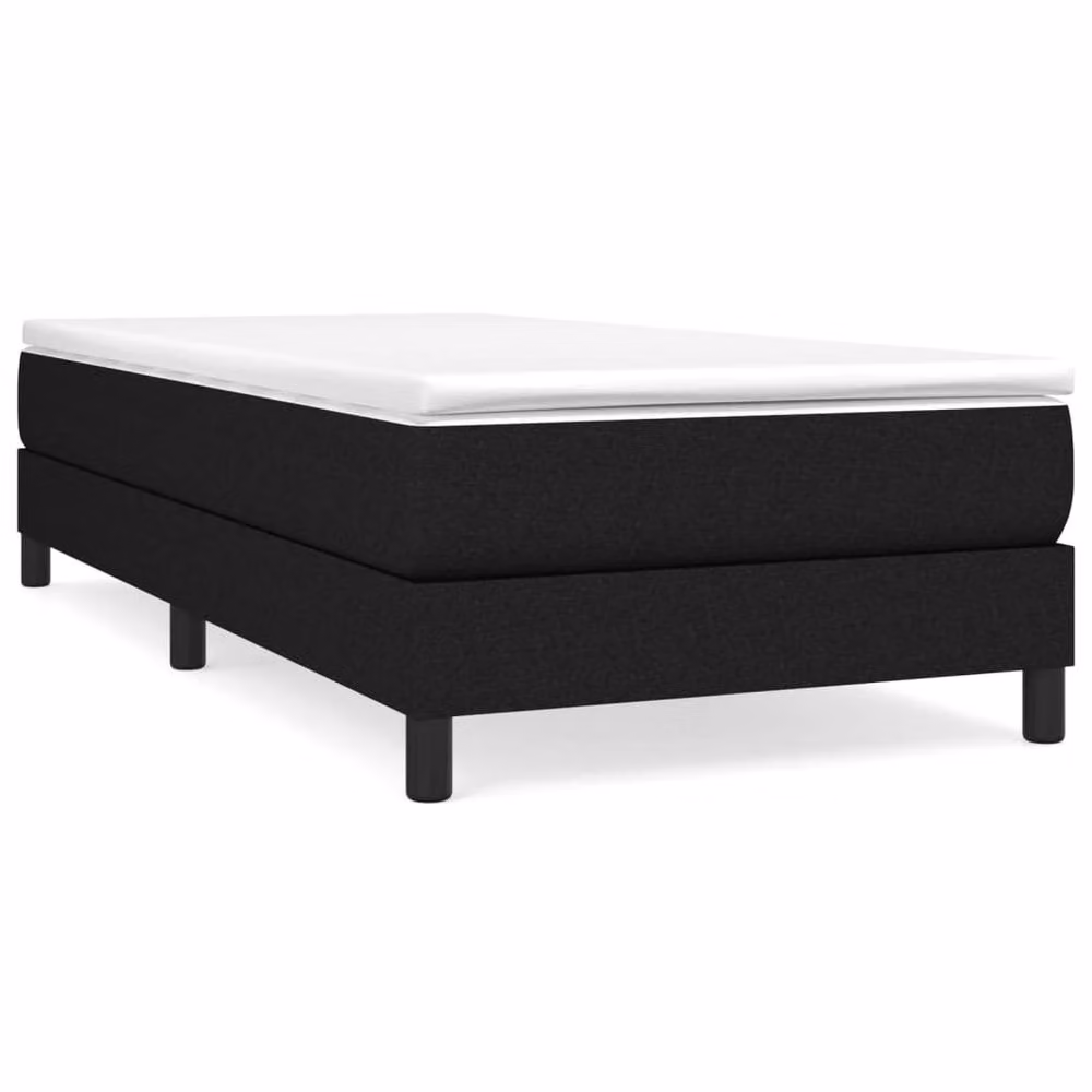 Berkfield Home Upholstered Single Box Spring Bed Frame in Black, W/D/H: 90 x 190 cm – 2