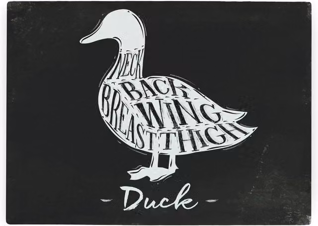 Purely Home Duck Diagram Rectangular Textured Glass Worktop Protector and Large Chopping Board in Black