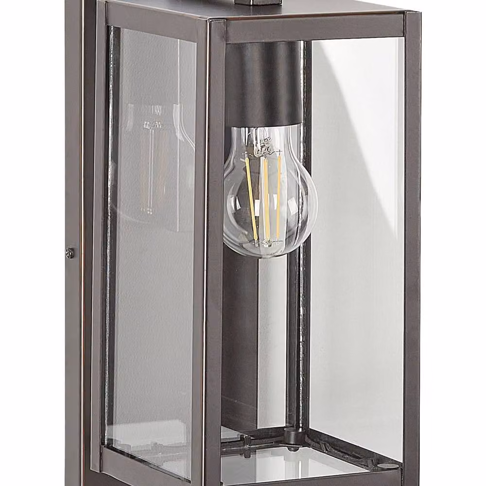 Wyld and Coco Retro Black Metal and Glass Outdoor Wall Light with Motion Sensor, Height: 33 cm – 2