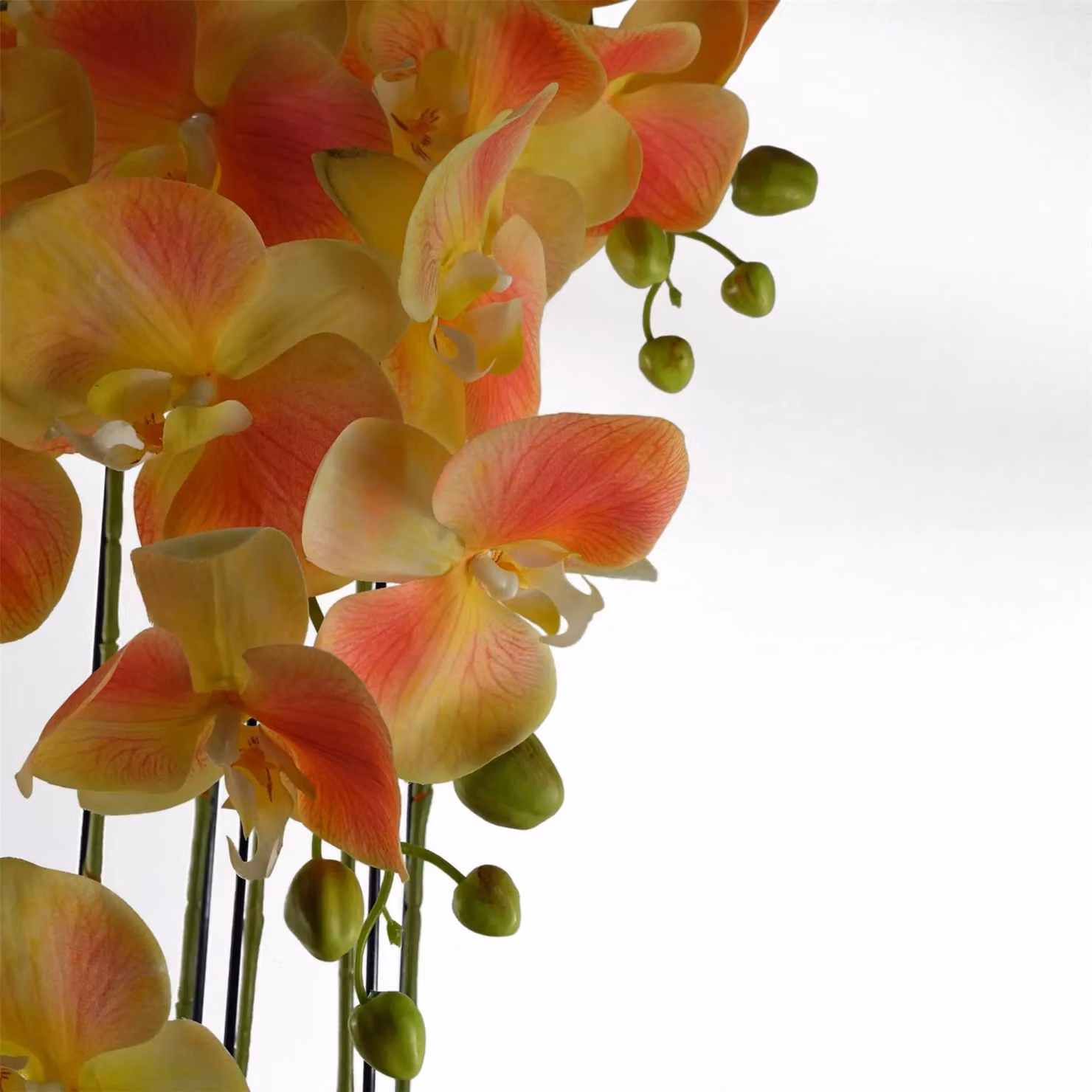 Leaf Design UK Real Touch Artificial Yellow Orchid Plant in Green Pot, Height: 110 cm – 5