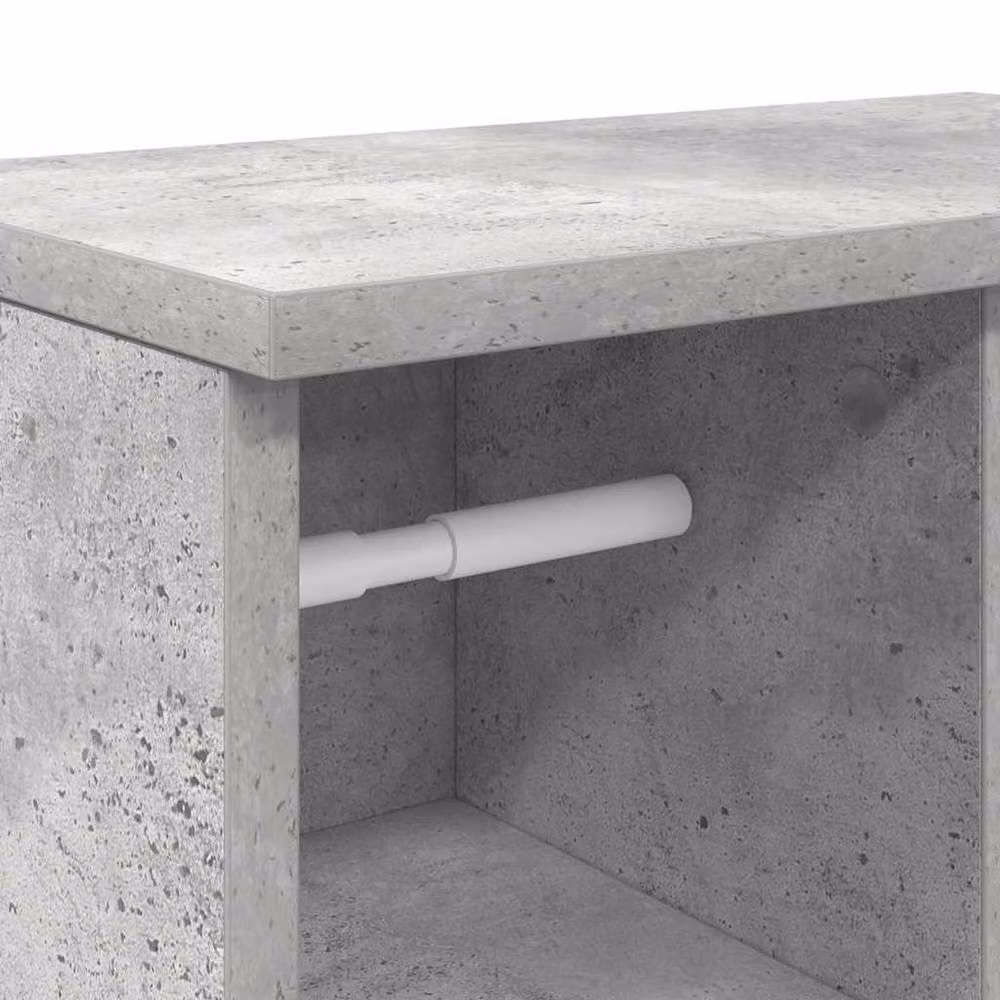 Berkfield Home Durable Freestanding Bathroom Cabinet with Roll Holder in Concrete Grey, W/D/H: 39 x 22 x 90 cm – 3