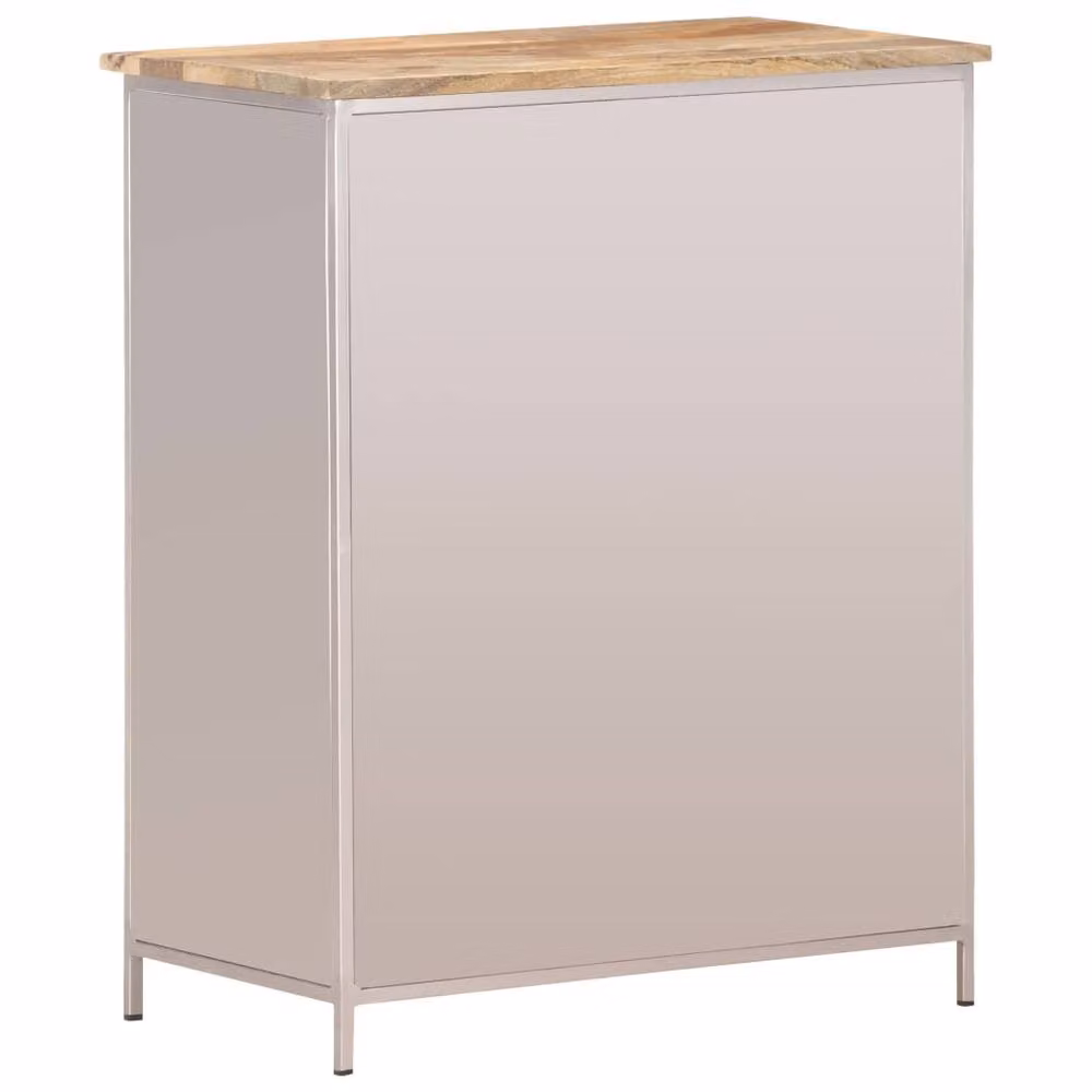 Berkfield Home Industrial Sideboard in Brown Rough Mango Wood and Iron, W/D/H: 60 x 35 x 75 cm – 3