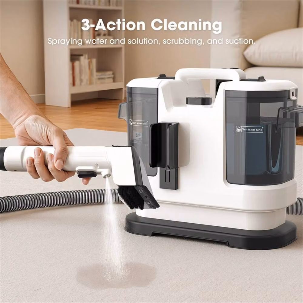 KORVIXA Portable Handheld Spot Carpet and Upholstery Cleaner, 13500Pa, White, W: 40 cm, D: 50 cm, H: 40 cm – 3