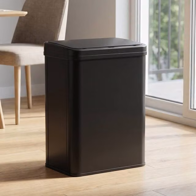 HOMCOM 40L Stainless Steel Kitchen Sensor Bin in Black, Fingerprint-Proof