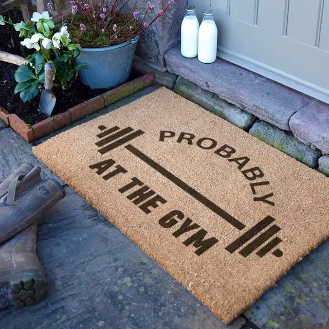 Artsy Mats Probably At The Gym Doormat in Brown, W/D: 90 x 60 cm – 1