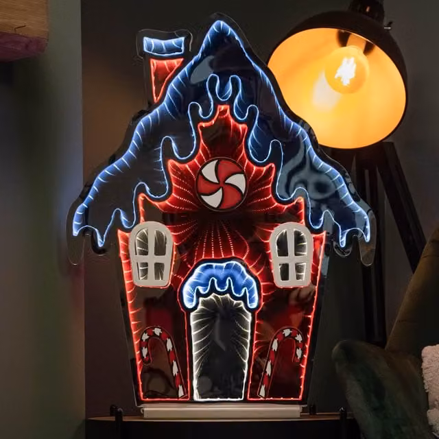 Samuel ALEXANDER 66cm Light up Gingerbread House Christmas Decoration with Red and White LEDs