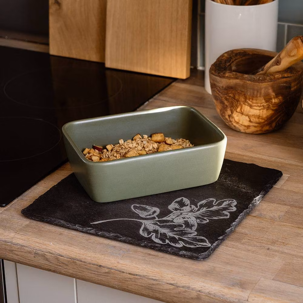 Selbrae House Autumn Acorns Slate Pot Stand in Black – 2