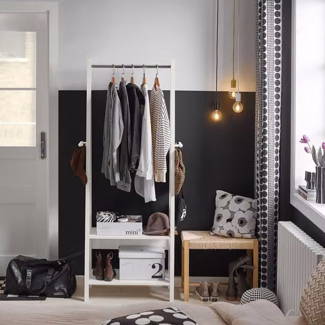 SoBuy Modern White Metal Clothes Rail Stand