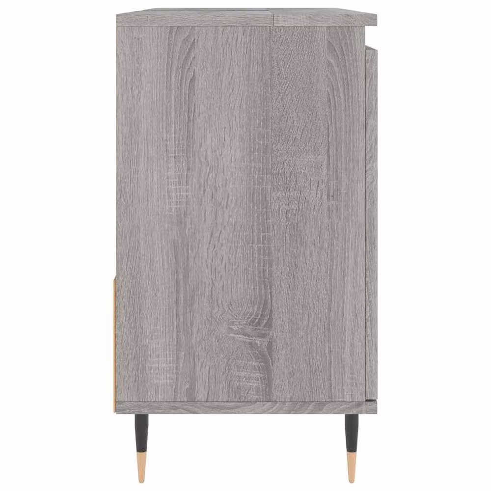 Berkfield Home Grey Sonoma Freestanding Bathroom Cabinet with Hinged Doors and Internal Drawers W/D/H: 65 x 33 x 60 cm – 3