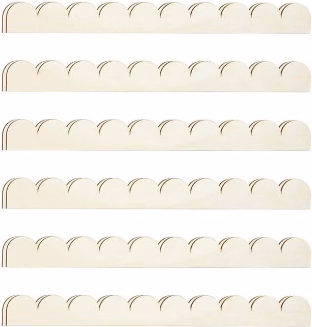 Nordara Unfinished Wood Scalloped Moulding in Beige