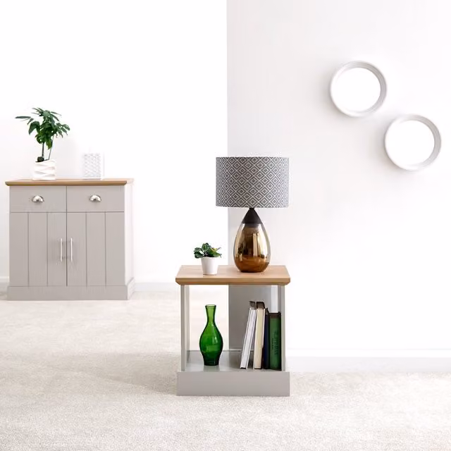 GFW Kendal Grey Square Lamp Table
