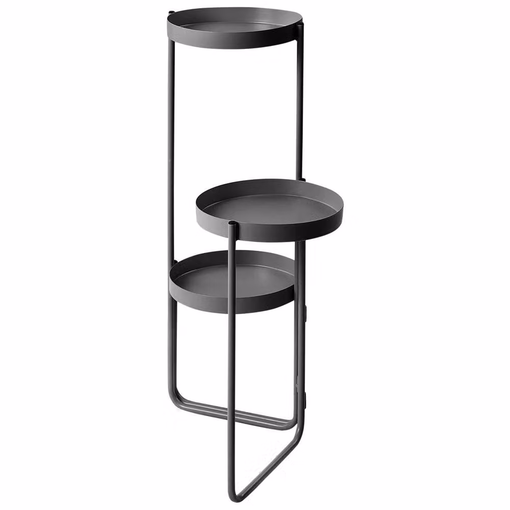 Wyld and Coco 3-Tier Black Metal Plant Stand, W/D/H: 21 x 42 x 60 cm – 2