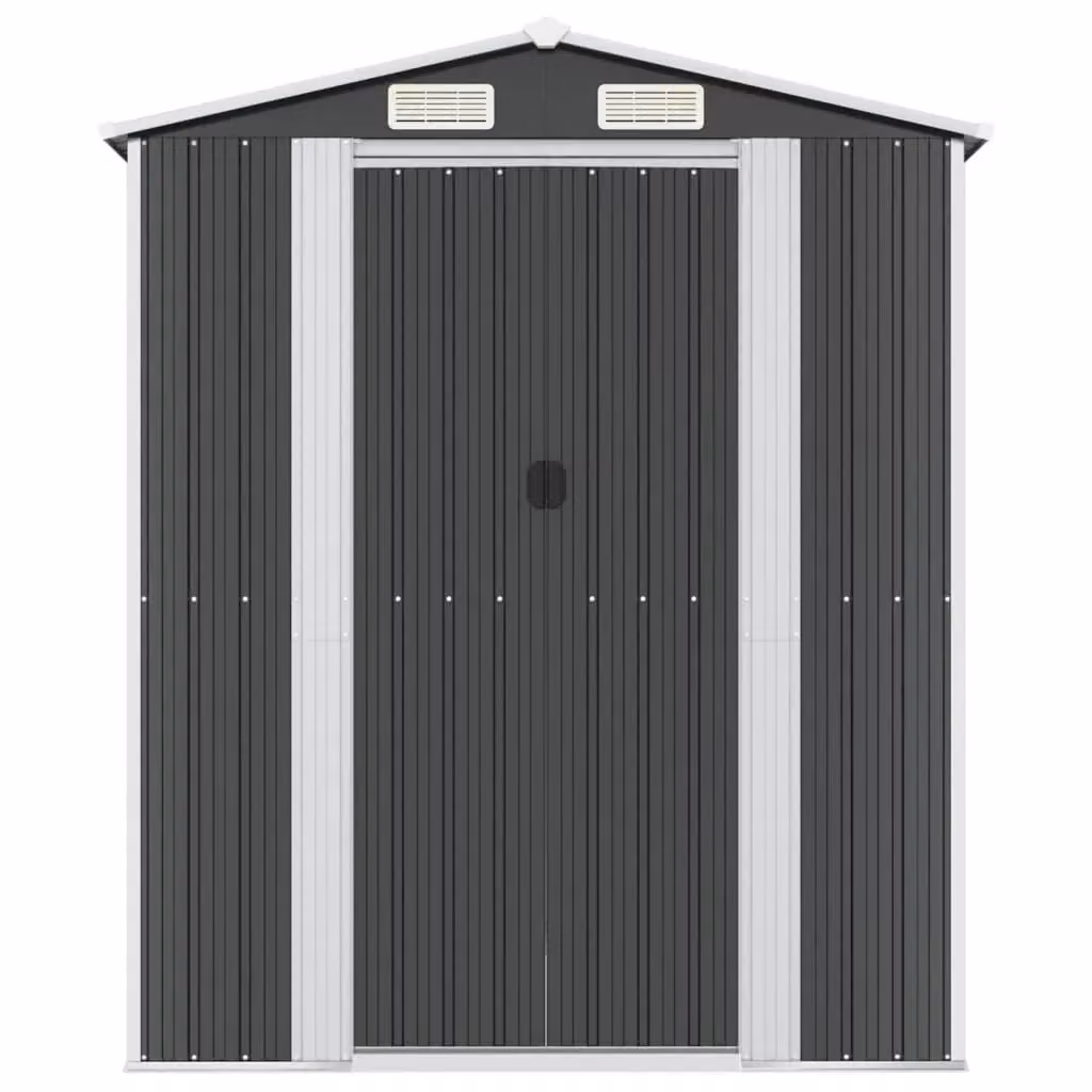 Berkfield Home Modern Garden Shed in Anthracite and Black Galvanised Steel, W/D/H: 192 x 191 x 223 cm – 3