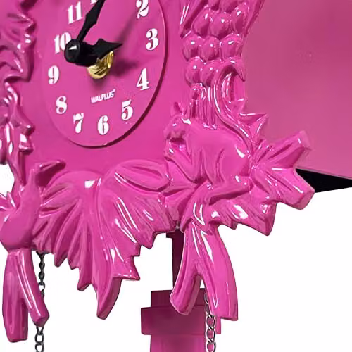 WALPLUS Pink Vintage Cuckoo Clock with Pendulum, W/H: 20.2 x 37 cm – 5