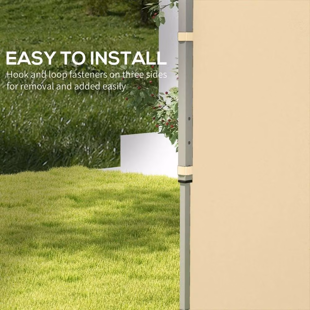 Kelvenix Pop Up Gazebo Side Panels with Zipped Doors in Beige – 2