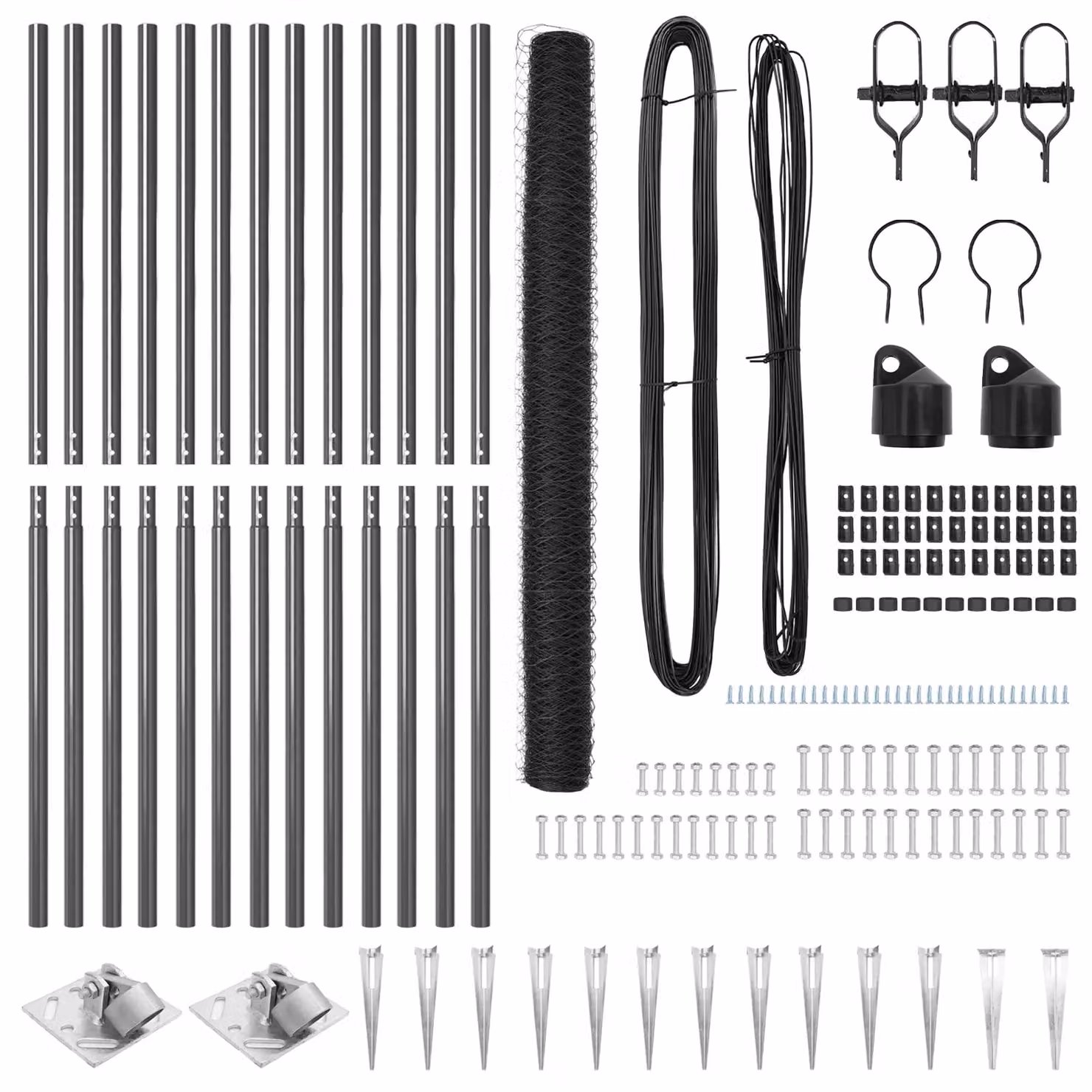 Berkfield Home Grey Metal PVC-Coated Wire Fencing Set of 2, W: 25 m, H: 1.5 m – 3