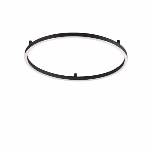 Netlighting Oracle Slim Round Integrated LED Semi Flush Ceiling Light, Black, 70cm, 2700K Warm White – 1