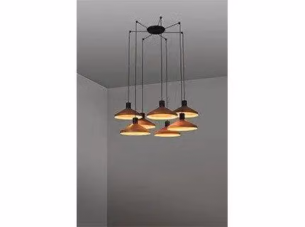Netlighting Kombo Cluster Pendant Ceiling Light in Terracotta Orange with Ceramic and Metal Dome, Diameter: 40 cm – 2