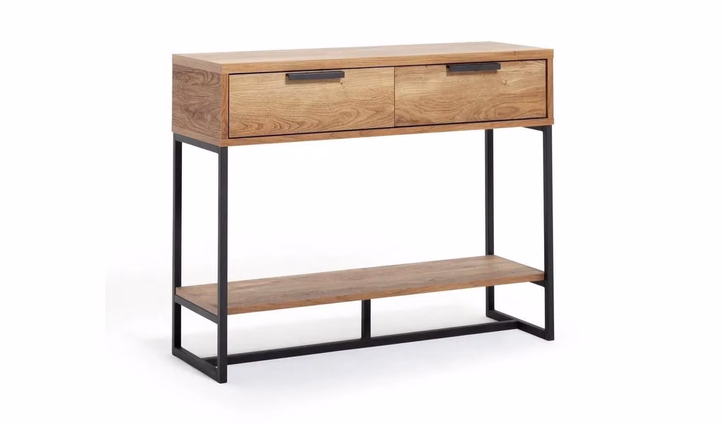 Cheap Furniture Warehouse Nomad Industrial Console Table in Brown and Black, W/D/H: 100 x 34.2 x 80 cm