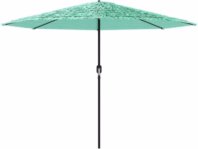 Berkfield Home Durable Garden Parasol with Steel Pole in Green/Turquoise, W/D/H: 388 x 388 x 248 cm – 1