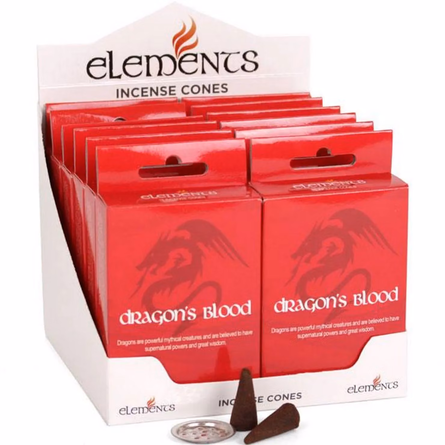 Elements Dragons Blood Incense Cones, Red, 12 Pack – 2