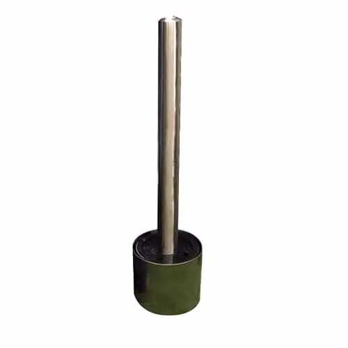 Primrose Alexandria Silver Stainless Steel Modern Round Water Column, W/D/H: 37 x 37 x 132 cm – 2